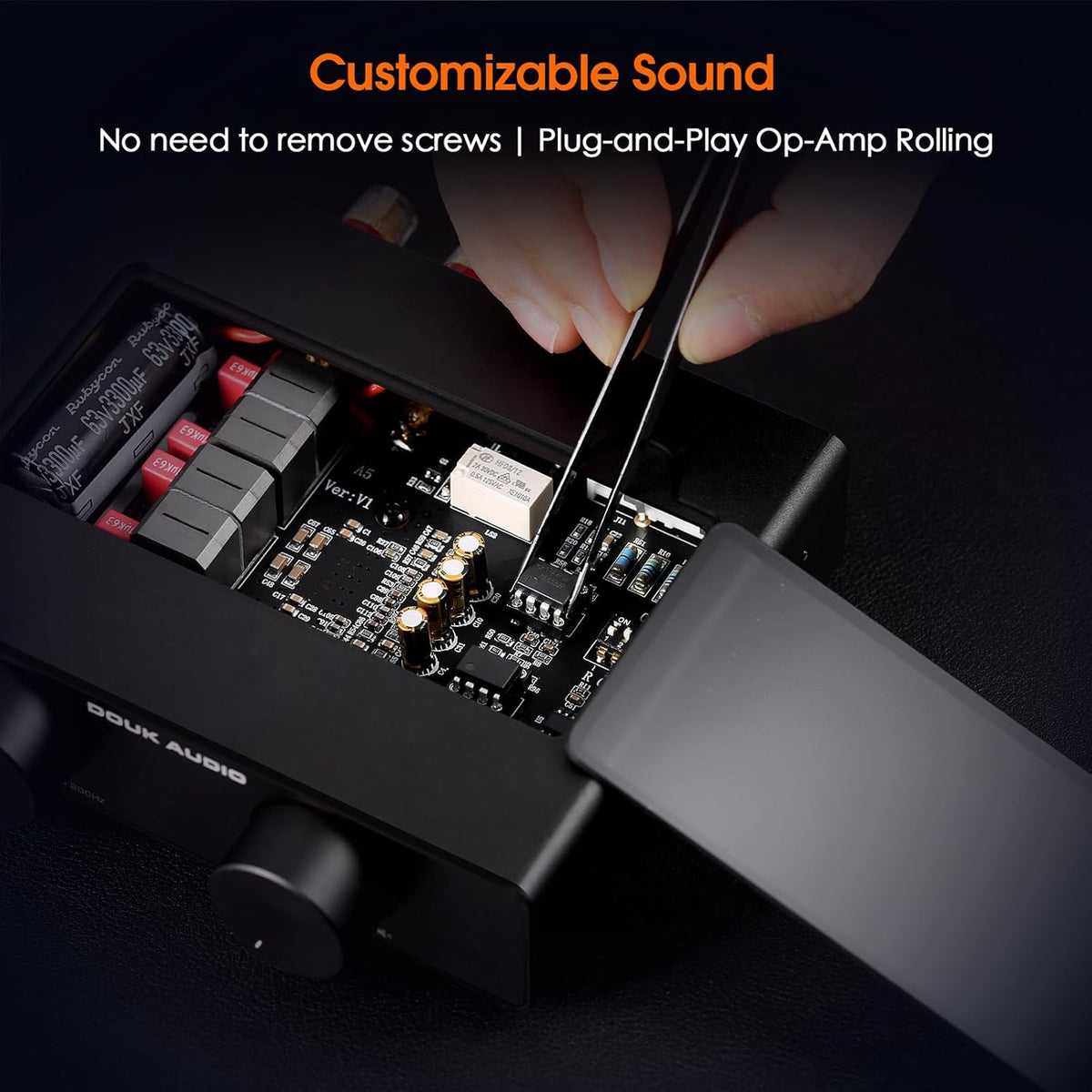 Douk A5 Stereo versterker met TPA3255 chips, Class D Amplifier High-Pass filter, mini-versterker voor desktop-plankluidsprekers
