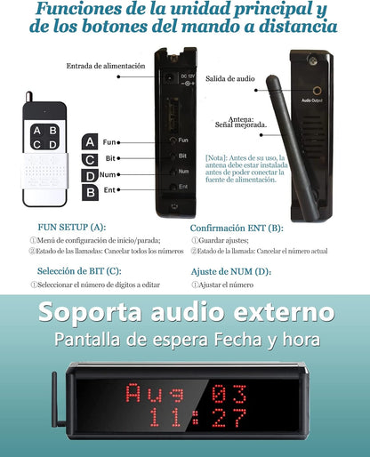 CS-400D Draadloos lokalisatiesysteem, restaurant-afstandsbediening, 1 oproepdisplay, 16 toetsen, 2 armbandontvangers, bar, café, systeem