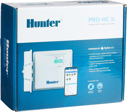 Hunter PHC1201 controller, 12 stations sproeicomputer, wit, 23,00 x 25,00 x 10,00 cm