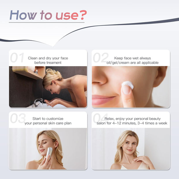 Lichttherapie - Rood Licht Therapie - LED-Therapie - 6-in-1 Hoogfrequent EMS-Gezichtsapparaat - Gezichtsradiofrequentieapparaat - met RF-Functie - Anti-Aging - Anti-Rimpel - Gezichtsmassager- Diepe Reiniging - voor Huidverzorging - Roze