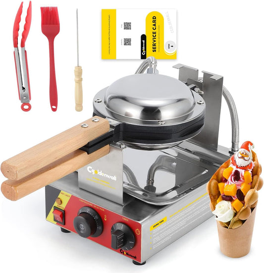 Cgolwall IJzeren wafelmachine, 180 graden draaibaar, anti-aanbak en verwisselbare bakvorm, 0-300 °C, 1500 W, elektrische wafelijzer, 3-5 minuten, uniform bakken