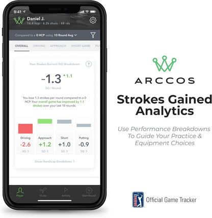 Arccos Golf Smart Sensors Swing Trainer Aid - allereerste AI aangedreven GPS-afstandsmeter Gen 3+