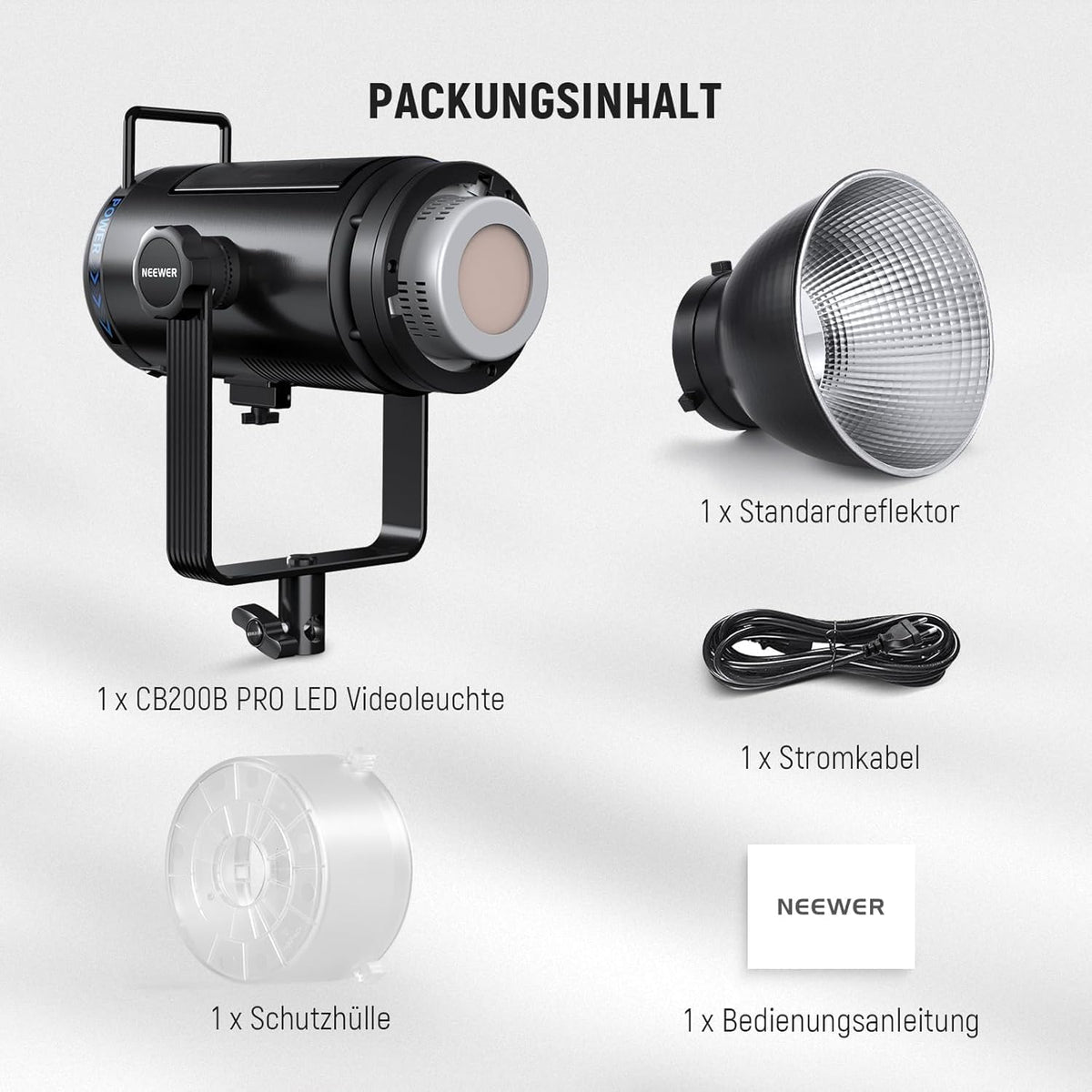 COB-led-videolamp 210 W – Studiolamp – Videolamp – Continuelicht – Fotolamp – Tweekleurig 2700K-6500K – 90.000 Lux/1 m, CRI/TLCI 97+