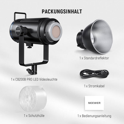 COB-led-videolamp 210 W – Studiolamp – Videolamp – Continuelicht – Fotolamp – Tweekleurig 2700K-6500K – 90.000 Lux/1 m, CRI/TLCI 97+
