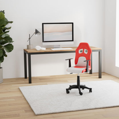 hjh OFFICE 670760 kinder- en jeugddraaistoel Ten Game AL kunstleer rood/wit kinderstoel draaistoel met armleuning, meegroeiend
