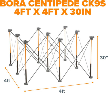 BORA Duizendpoot 1,2 m x 1,2 m eenheid, 4 X-Cups, 4 klemmen, C/S-zak