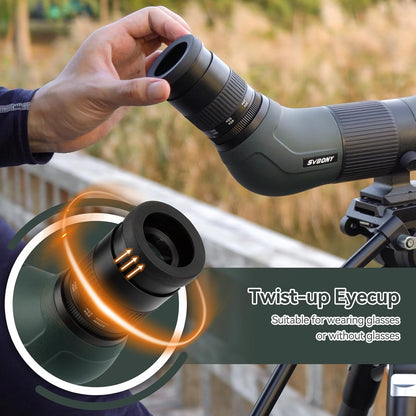 Svbony SA401 APO Spotting Scope, 25-75x100mm Apochromatisch Dubbele ED Objectieflens FMC Birding Scope, Digiscoping Compatibel met WiFi Camera SC001 for Bird Watching Wild Landscape Shooting Target
