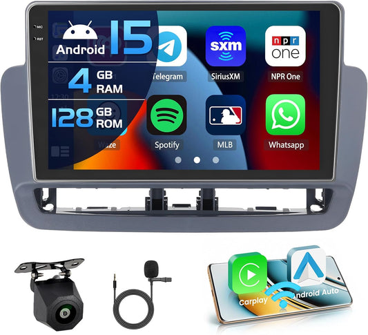 Autoradio Seat Ibiza – Multimedia Systeem – Navigatie Radio – Android Auto – CarPlay Draadloos – 9 Inch In-Cell Scherm – 4GB+128GB & Android 15