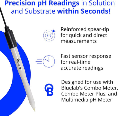 Bluelab PROBPHLEAP Leap pH Probe, Replacement Probe with BNC Fitting, use in Soil, Coco, Rockwool, Root Zone and Solution, Easy Calibration