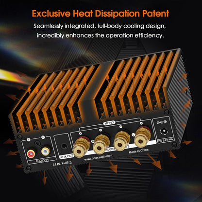 Douk Audio A100 TPA3255 versterker, 300 watt x2 digitale vermogensversterker, stereo/mono-kanaal, SUB-versterker voor thuisluidsprekers/subwoofer