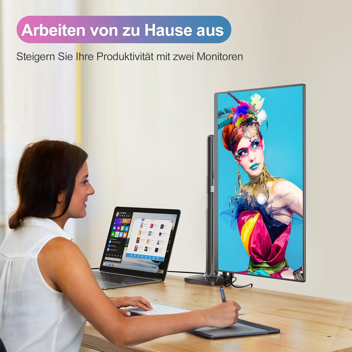 Portable Monitor 18.5 Inch 100Hz Portable Display Gaming Monitor with HDR 1080P 100% sRGB, IPS Screen USB C Mini HDMI for VESA, Laptop PC Mobile Phone PS4/5 Xbo - QUORE