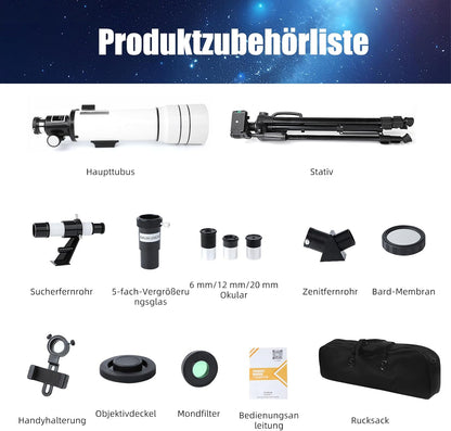 ACESOME Telescoop, vergroting 20-333 x telescoop, astronomy voor kinderen en volwassenen, 70 mm aperture sterentelescope astronomische telescoop met verstelbaar statief, opbergtas