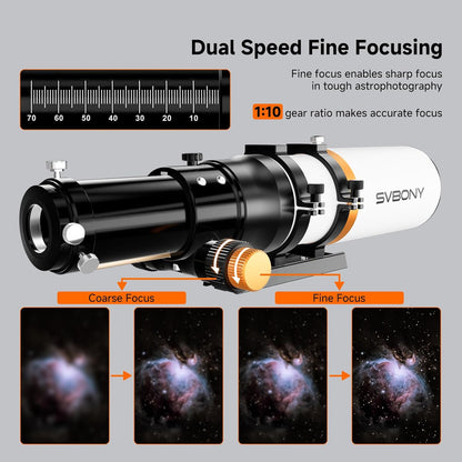 Telescoop – Sterrenkijker – Astronomische Kijker – Refractor – Verrekijker – 70mm ED Lens – Veldcorrector Voor Haarscherpe Astrofotografie