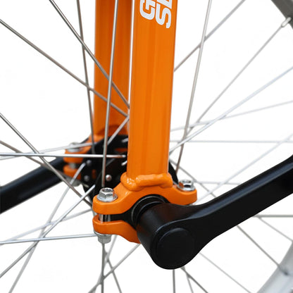 Green Slide Monocycle 20 inch serie Edge Orange, Freestyle (vierkante vork Tricks), aluminium velg, zadelgreep