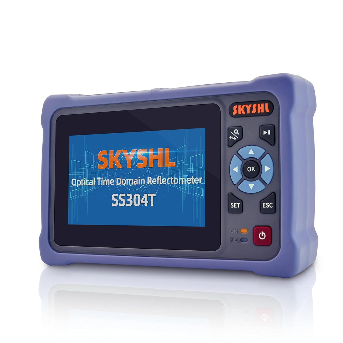 1310nm/26dB 1550nm/24dB Glasvezel OTDR Tester (Ingebouwde OPM+OLS+VFL+RJ45-kabeltracker+Evenementenkaart) SM Fiber 4,3inch Touchscreen OTDR meting (SC+FC+ST+LC UPC&APC-adapter)-SS304T-2A1