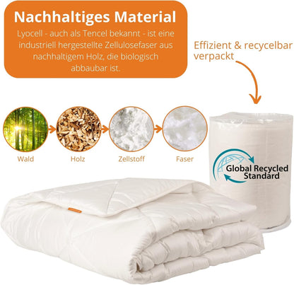 sleepling All-season dekbed 100% Lyocell Tencel medium dekbed 135 x 200 cm, wit