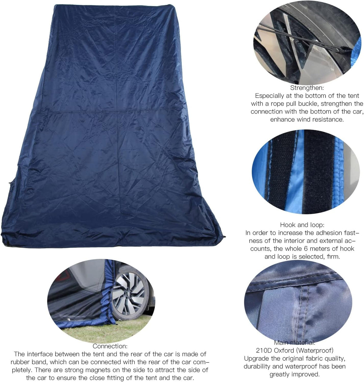 SUV-kampeertent, Universele Auto-vrachtwagenluifel Camping-achtertent met Klamboe, 2-persoons Dubbellaagse Zonwerende Waterdichte Auto Achterklep Tenten Onderdak voor Buiten Wandelen Reizen
