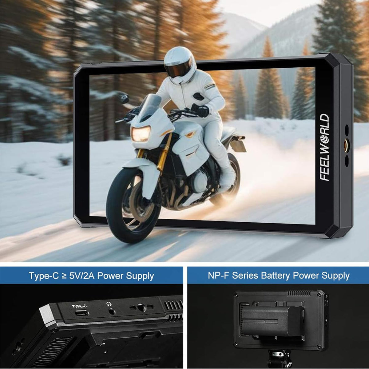 Camera-Monitor – Veldmonitor – Videoscherm – Extern Scherm – DSLR-Monitor – 5,5 Inch AMOLED-Touchscreen – HDMI 2.0