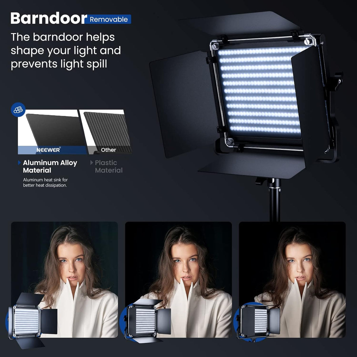 2-Delige Tweekleurige LED-videolichtset – Studiolamp – Fotolamp – Videolamp – LED Lamp – Tweekleurig 3200-5600K En CRI 96+ – Inclusief 2 Verstelbare Lichtstatieven Tot 200 Cm
