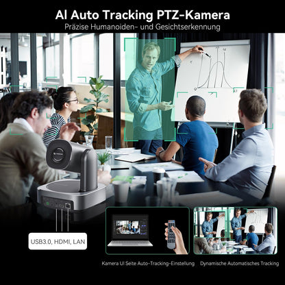 PTZ-Camera – Conferentiecamera – Livestream Camera – Videoconferentiecamera – Vergadercamera – Full HD 1080p 60 fps – 20x Optische Zoom