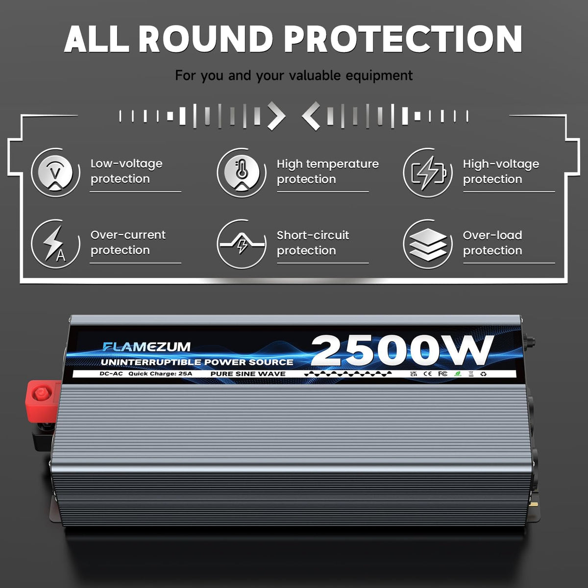 <font dir="auto" style="vertical-align: inherit;"><font dir="auto" style="vertical-align: inherit;">        2500 W 12 V 230 V pure sine wave inverter - grid priority switching - voltage converter       </font></font>