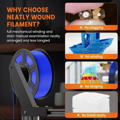 3D printer filament – 3D print filament – printer draad – 3D printer materiaal – 3D printing filament – PETG – 1,75 mm – 10 kg (10 x 1 kg) – sterk en taai – maatnauwkeurig ± 0,02 mm – zwart