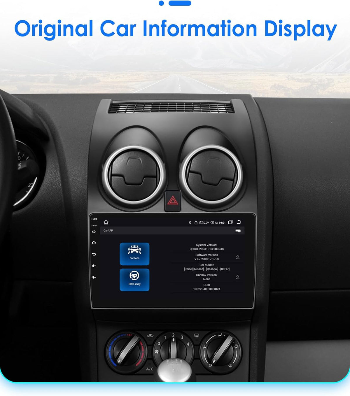 Ossuret autoradio Stereo voor Nissan Qashqai 2006-2013, 6+64GB GPS navigatie 9 Inch QLED Touchscreen met Carplay Android Auto Weer DSP SWC Bluetooth RDS