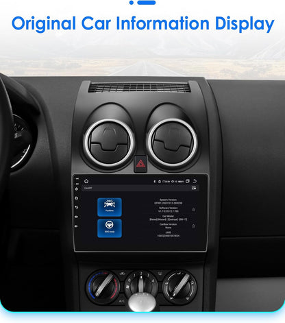 Ossuret autoradio Stereo voor Nissan Qashqai 2006-2013, 6+64GB GPS navigatie 9 Inch QLED Touchscreen met Carplay Android Auto Weer DSP SWC Bluetooth RDS