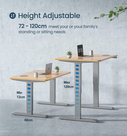 Maidesite Height Adjustable Electric Desk Height Adjustable Table Frame,Suitable for All Common Tabletops,2-Stage Lifting Legs(Grey) - QUORE