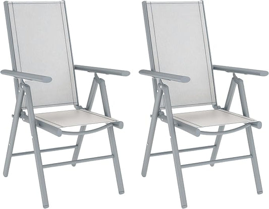Campingstoel – Kampeerstoel – Vouwstoel – Tuinstoel – Klapstoel – Set van 2 – Lichtgewicht Aluminium Frame – Ademend Mesh Zitting