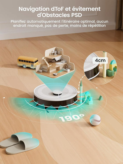 Robotstofzuiger – Stofzuigerrobot – Dweilrobot – Zuigrobot – Vloerreiniger – LiDAR Navigatie – 6000 Pa Zuigkracht