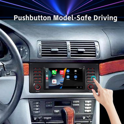 Autoradio voor BMW E39 E53 M5 met Draadloze CarPlay Android Auto Linux Systeem Snel Opstarten Vloeiend Werken Bluetooth USB FM AM IPS Touchscreen (BMW E39)