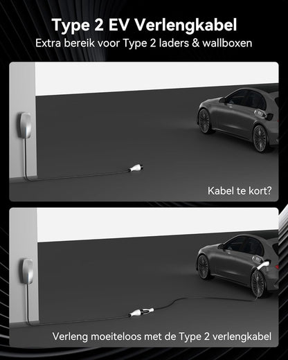 Type 2 Verlengkabel (32 A, 22 kW, 5 Meter, 3-Fase) | Wallbox Verlengsnoer Geschikt voor EV Laders, Laadpalen en Laadstations, Oplaadkabel Verlenging voor Elektrische en Hybride Auto's