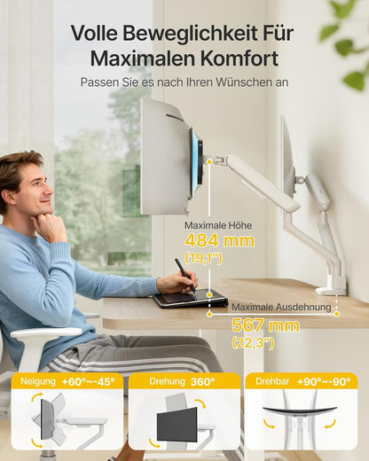 monTEK Dual Monitor Stand Mount met USB voor 17"-40" schermen