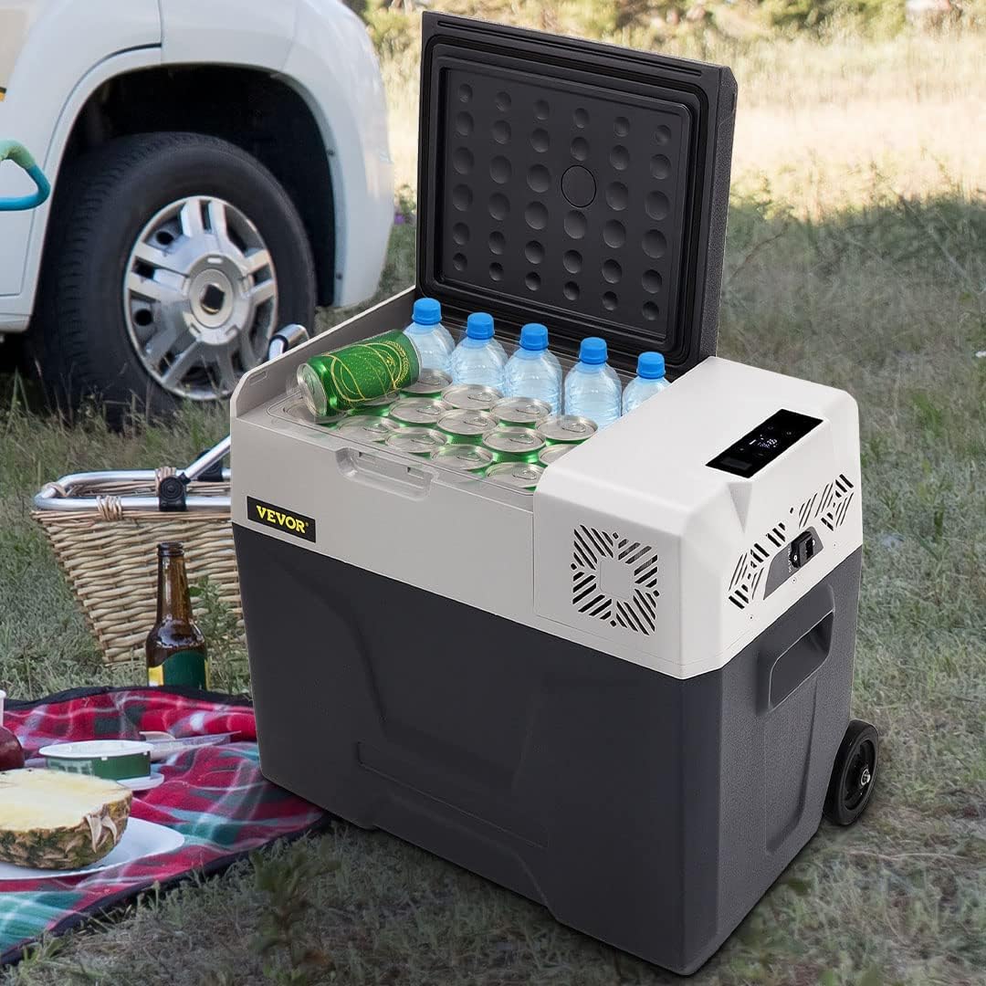 Autokoelkast 50 liter – Compressorkoelbox, Draagbare koelkast, Mini koelkast, Reiskoelkast – -20 °C tot 20 °C – 12/24 V DC en 220 V AC