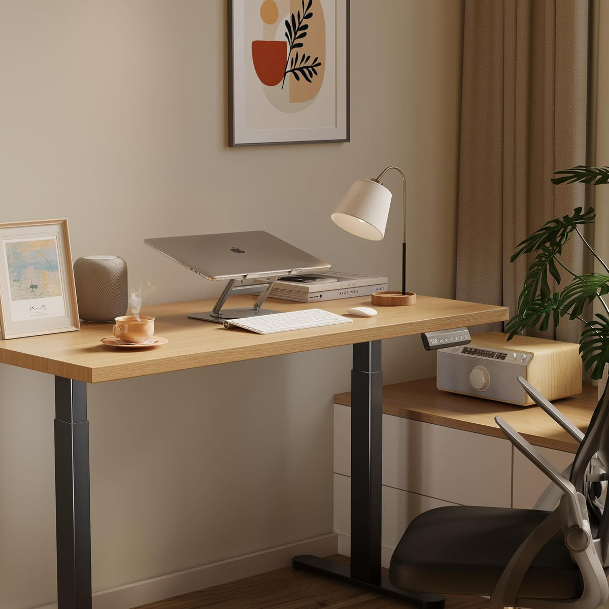 BONTEC Height Adjustable Electric Desk Height Adjustable Stable Standing Desk - QUORE