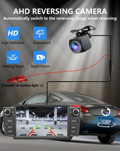 Autoradio – Auto Radio – Multimedia Radio – Inbouwradio – 2-DIN Radio – Android Auto & Draadloze CarPlay – Bluetooth & Achteruitrijcamera
