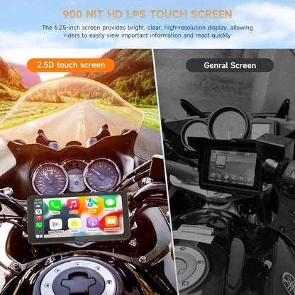 Motordisplay – Motorfiets Navigatiesysteem – Motor GPS – Motorfiets Screen – Motor Touchscreen – 6,25 Inch Helder Display – Volledig Waterdicht IP67