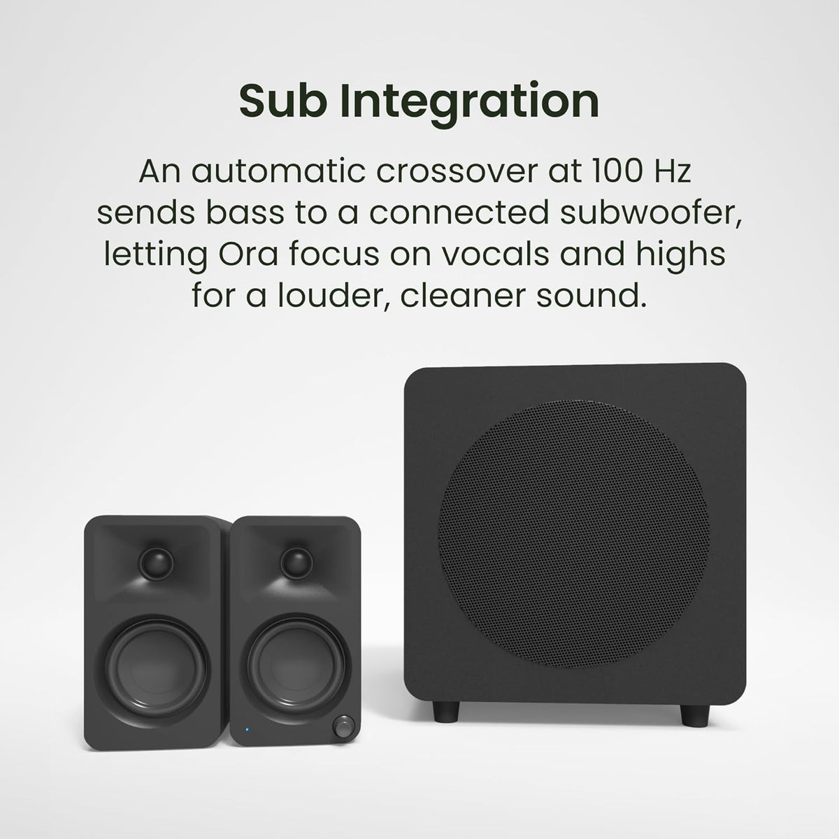 Kanto ORA 100W Powered Bi-amp Reference Desktop Computer Speakers w/Bluetooth 5.0 & USB-C | 100 Hz Crossover | Reference Quality Sound | Pair | Black