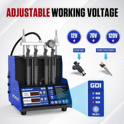 Ultrasone Brandstofinjector Cleaner en Tester – Injector Reinigingsset – Injector Tester – Brandstofinjector Reinigingsmachine – Injector Ultrasoon Reiniger – 4-Cilinder Capaciteit – Geavanceerde Ultrasone Reiniging en Meerdere Testfuncties