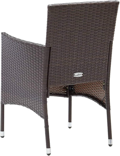 Festnight Set of 2 garden chairs, dining chairs, garden chair, chair, garden chair, garden chair, garden chair, garden furniture, chairs set, rattan chair, balcony chair, rattan chair, poly rattan, brown - QUORE