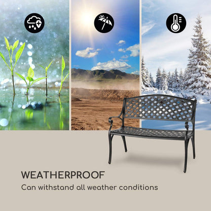 blumfeldt Pozzilli BL garden bench - material: cast aluminium, weatherproof, space for 2 people, separately available seat cushion - QUORE