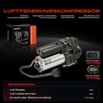 Frankberg Luchtvering compressor met droger, compatibel met Q7 4MB 4MG 2.0L-4.0L 2015-Vandaag Q8 4MN 2.0L-4.0L 2018-Vandaag Bentayga 4V1 3.0L-6.0L 2015-Vandaag Replace# 4M0616005H