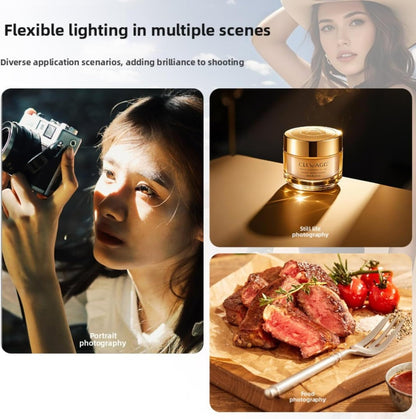 Retro LED Handlamp – Cameralamp – Videolamp – Fotolamp – Handcameralamp – 40W COB LED – 2700K-7000K, Instelbare Helderheid 0-100%