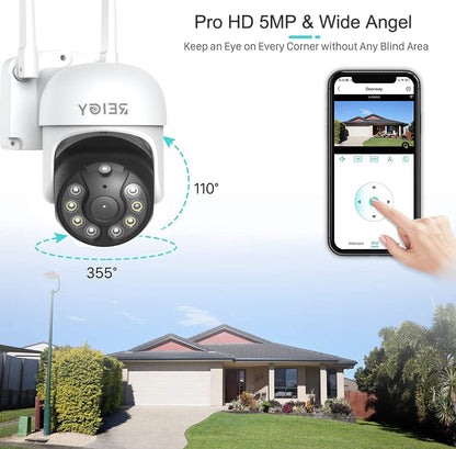 Bewakingscamera Systeem – Wifi Beveiligingscamera – Draadloze Camera – Buiten Camera – Videobewaking Set – 5MP Resolutie – Tweeweg Audio & Bewegingssensor