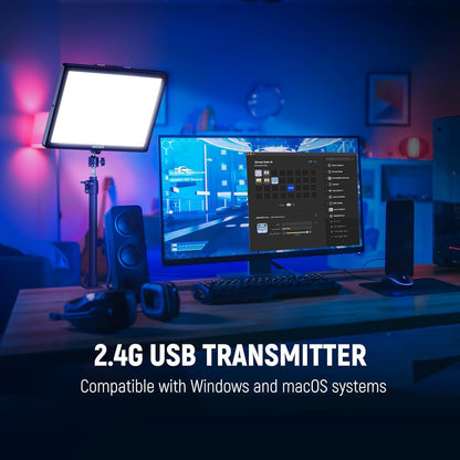 NEEWER 15,5 inch Streaming Light Key Light, CRI97+ klem voor fotoverlichting op led-paneel, 2,4 GHz PC/Mac iOS/Android APP Control, compatibel met Elgato Stream Deck voor video, GL1 Pro, zwart