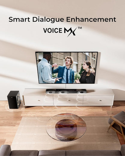 ULTIMEA 3.1.2ch soundbar voor tv-apparaten met Dolby Atmos, soundbar met subwoofer voor thuisbioscoop, surround soundsysteem voor televisies met 6,5 inch subwoofer, HDMI eARC, BT 5.4, Skywave F30 Boom