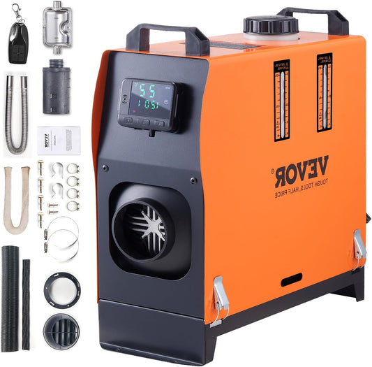 VEVOR Diesel Air Heater, 12V 5KW All-On-One Diesel Heater with Remote Control and LCD Display, 5L Fuel Tank, Portable Diesel Heater, Fast Heating for Motorhome, RV, Motorhome, - QUORE