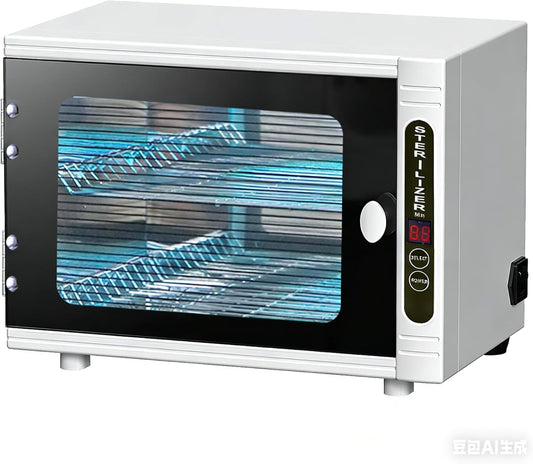 UV-sterilisator met timer, digitaal display, led-desinfectie, wit