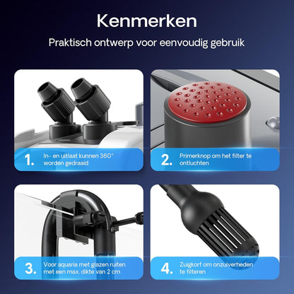 SunSun HW404A extern aquariumfilter 2000 l/h 4-fasen kamerfilter filtermateriaal aquaria filter
